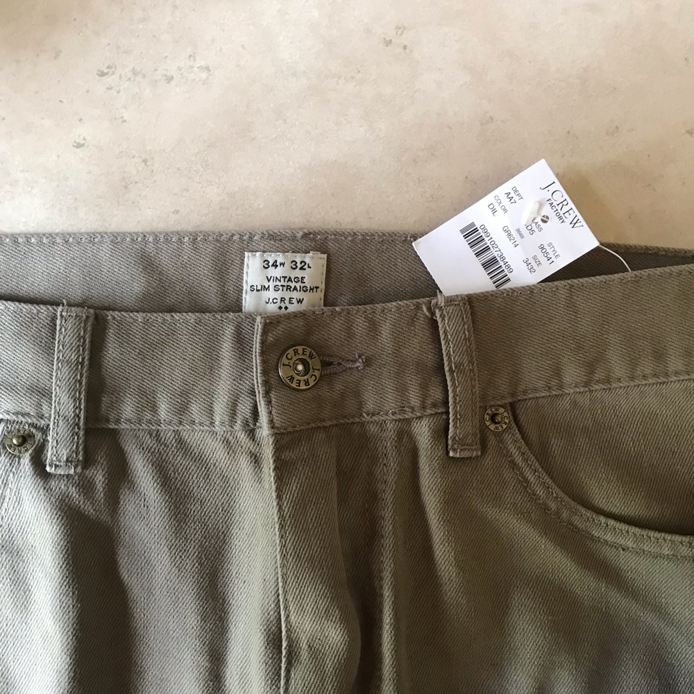 J Crew, NWT, men’s cotton pants, 34x32